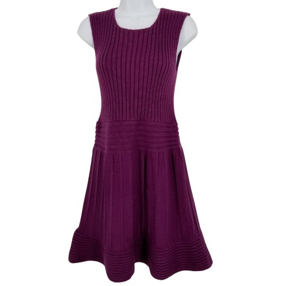 Lombaggi Knitwear Women's Purple Angora Polymide/Acrylic Midi Knit Dress Size S - Picture 1 of 10